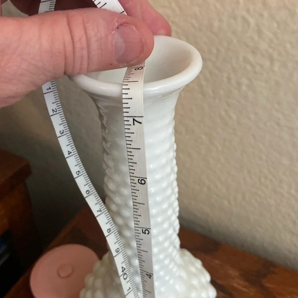 Vintage EO BRODY Hobnail Milk Glass Bud Vase